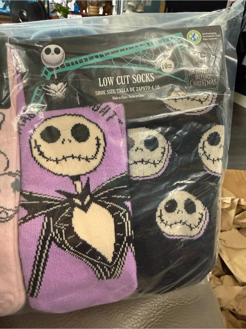 Disney Nightmare Before Christmas low cut socks. 10 pair Size 4-10
